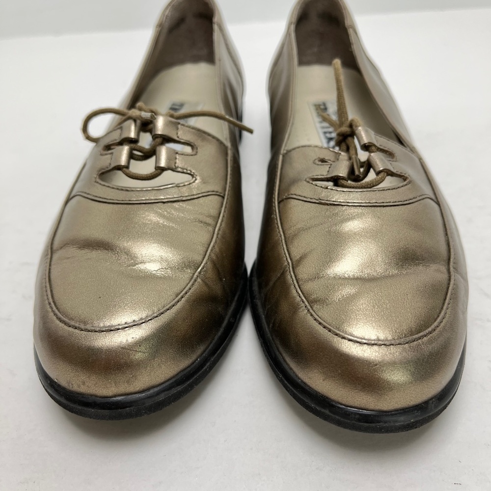 TROTTERS Metallic Gold Genuine Leather Flats Loafers Round Toe Classic Shoes 7 - Picture 6 of 16